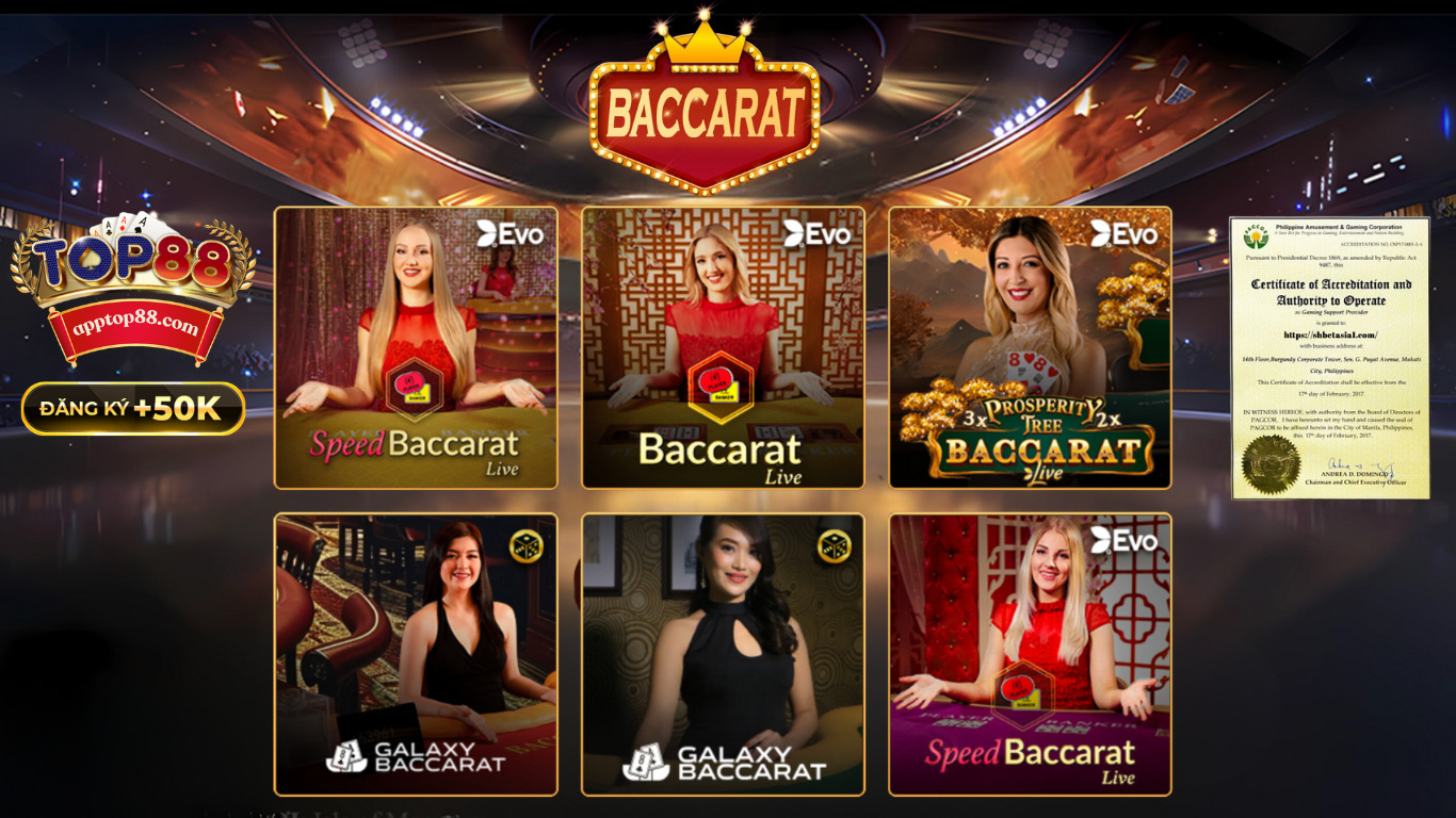 Game bài Baccarat trực tuyến top88 là gì?
