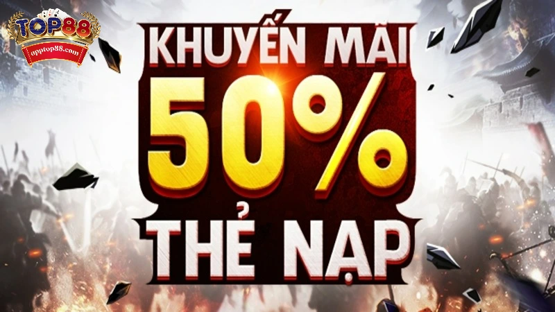 Tặng 50% giá trị nạp thẻ