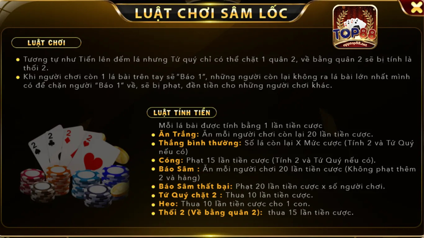 Luật chơi game bài Sâm Top88