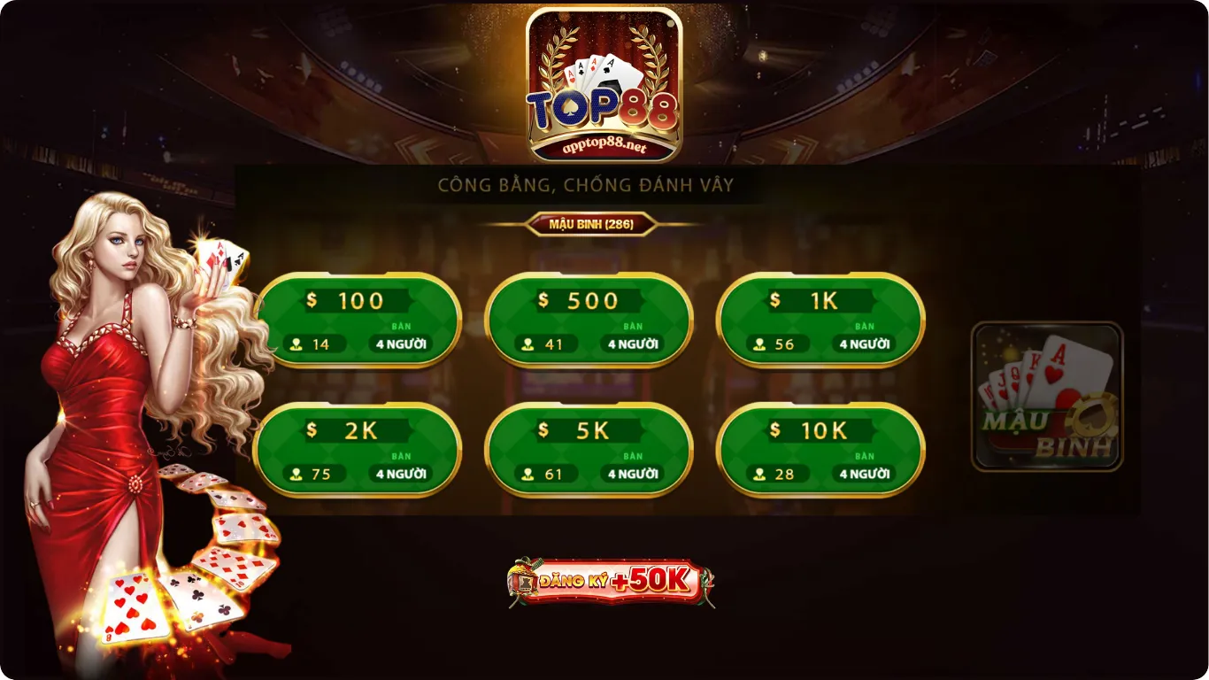 Cách xếp bài mậu binh top88 cơ bản. 