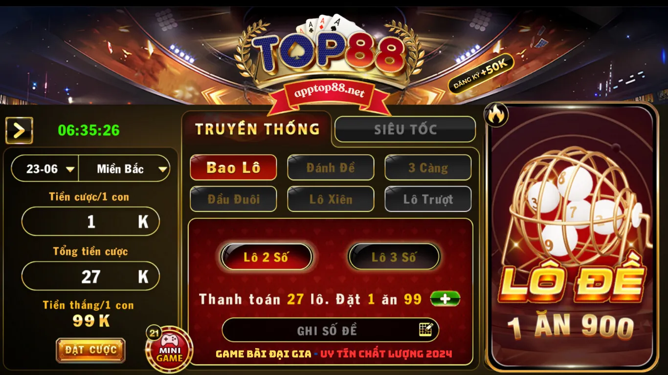 Top88 lô đề 1 ăn 900