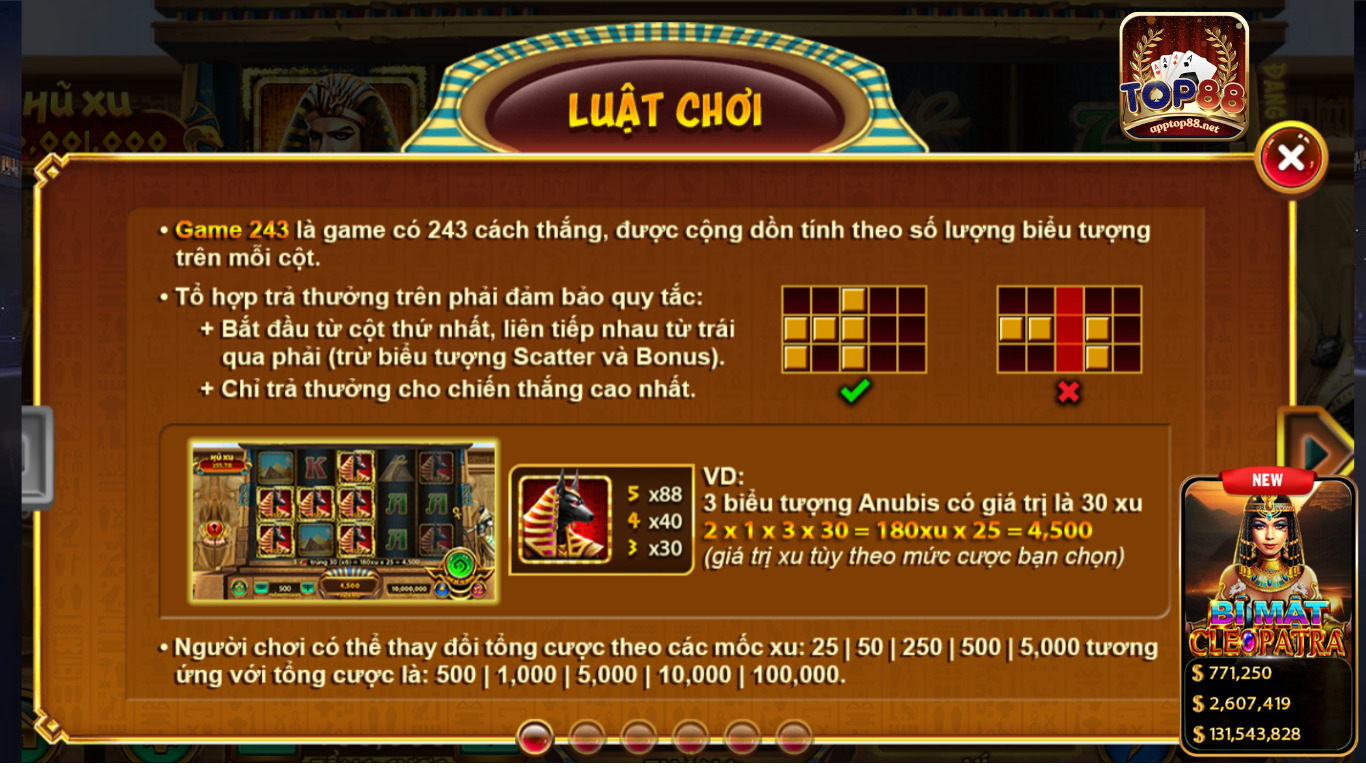 Bật mí kinh nghiệm chơi slot game bí mật cleopatra